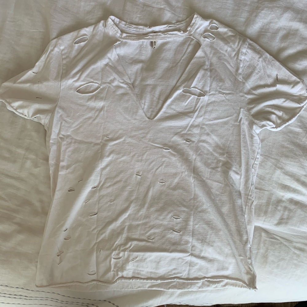 LF destroyed white t-shirt!